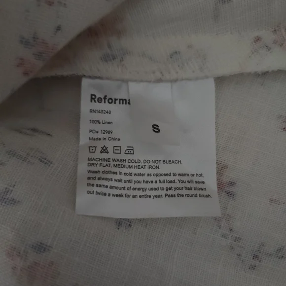 Reformation Carmelo Gabrielle Linen Floral Wrap Mini Dress Small - Picture 5 of 7